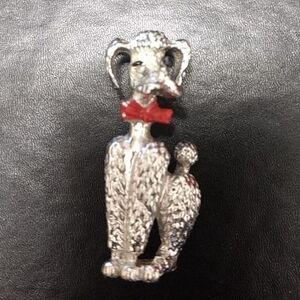 Vintage silver tone debonair poodle brooch